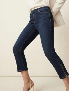Route 66 Women's Dark Wash Jeans w/ Side Zippers
